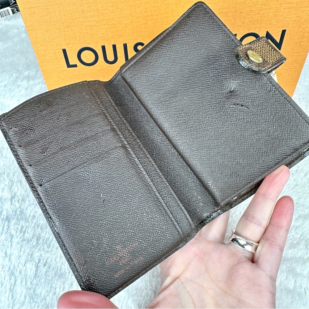 Louis Vuitton Damier Ebene compact Kisslock wallet READ well used - Picture 8 of 12